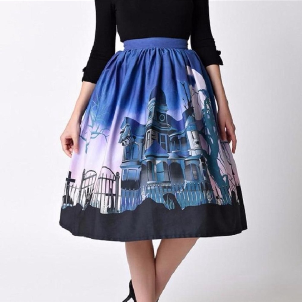 Haunted house unique vintage skirt